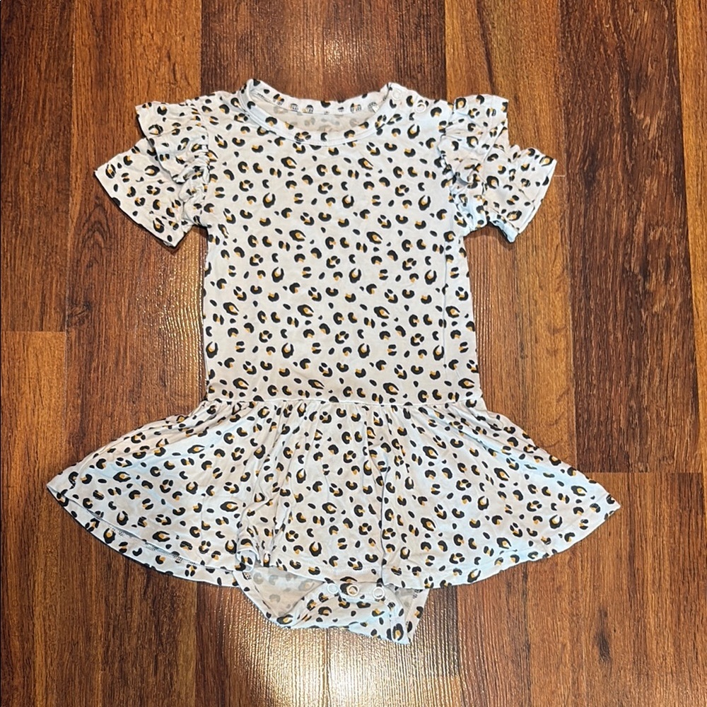 Laree + Co Leopard Print Bamboo Twirl Bodysuit 18-24mos